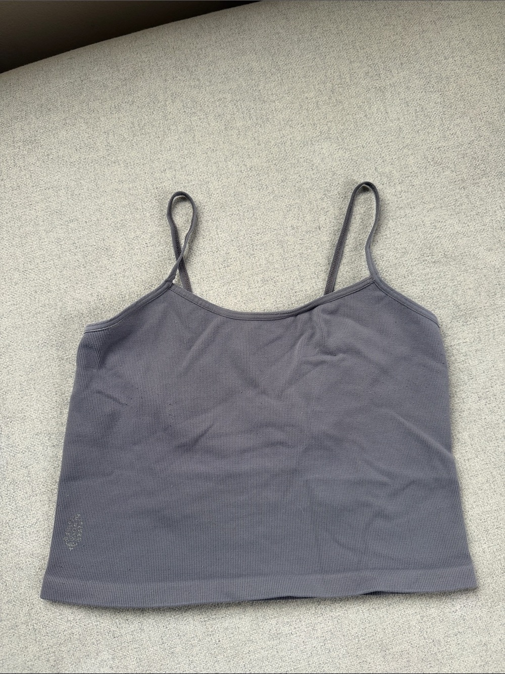 Free People Ribbed Gray Adjustable-Strap Cami